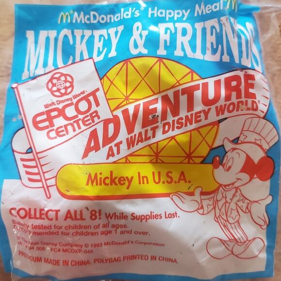 1993 McDonalds Mickey and Friends, Mickey in the U.S.A New in Package - Picture 1 of 2